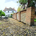 Brick and flint garden wall Marlow
